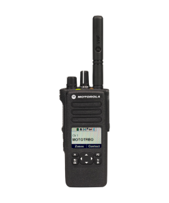 Ruggedized Motorola DP4600e UHF radio with heavy-duty exterior for emergency services.